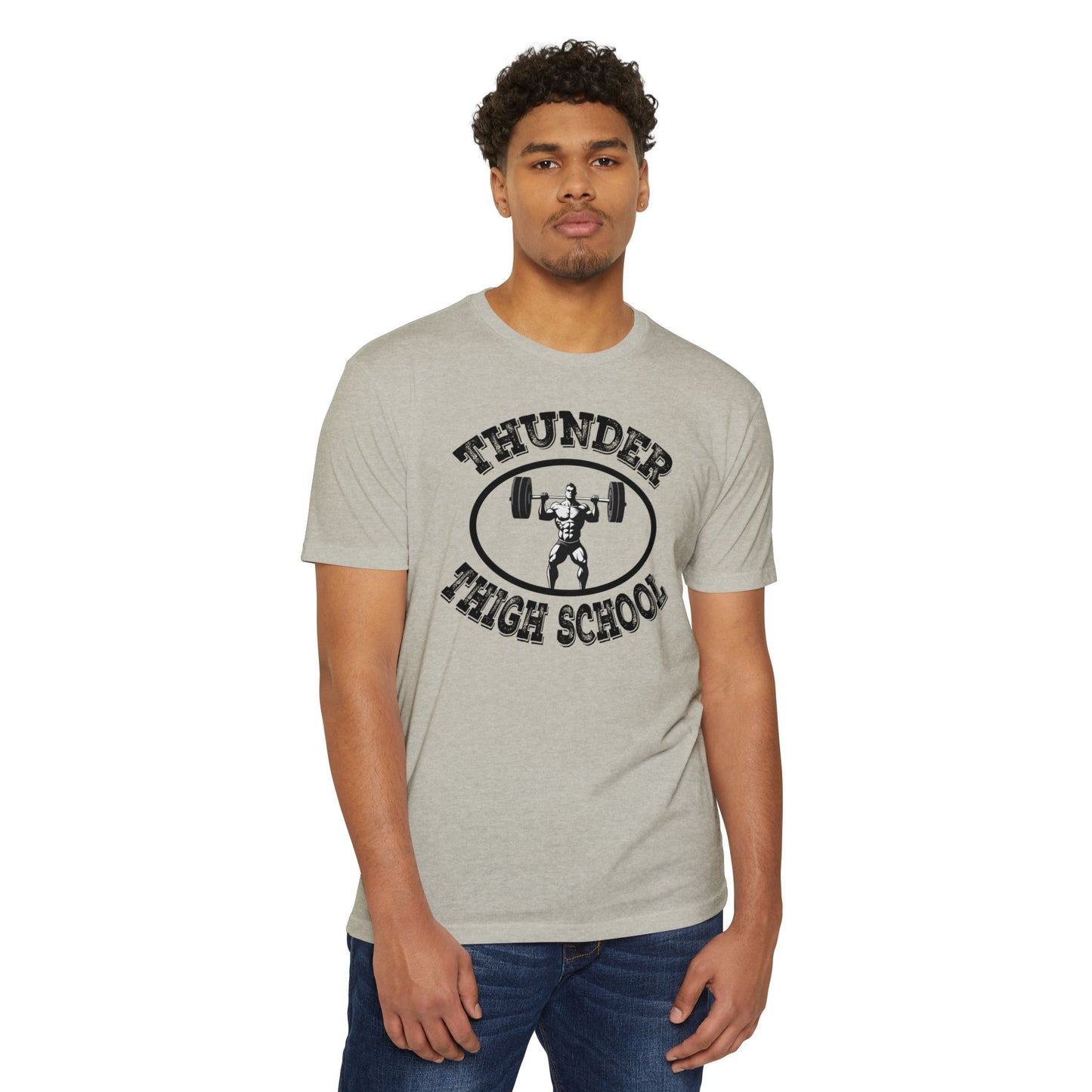 Thunder Thigh School Gym T-Shirt | Funny Workout Tee | Soft 60/40 Cotton Blend | Unisex Fitness Graphic Shirt