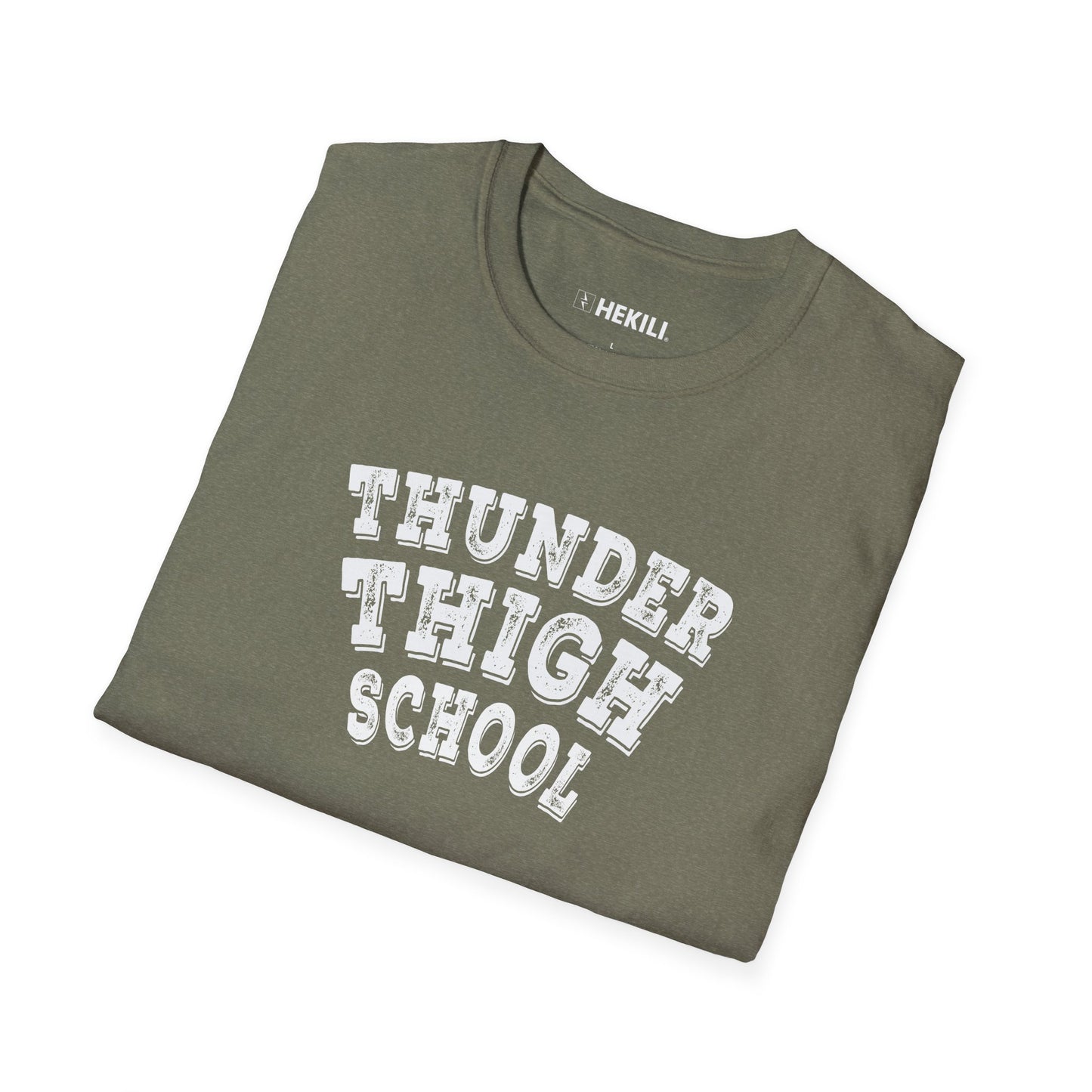 Thunder Thigh School T-Shirt | Funny Workout Tee | Leg Day Gym Shirt | Soft Ring-Spun Cotton Unisex Fit