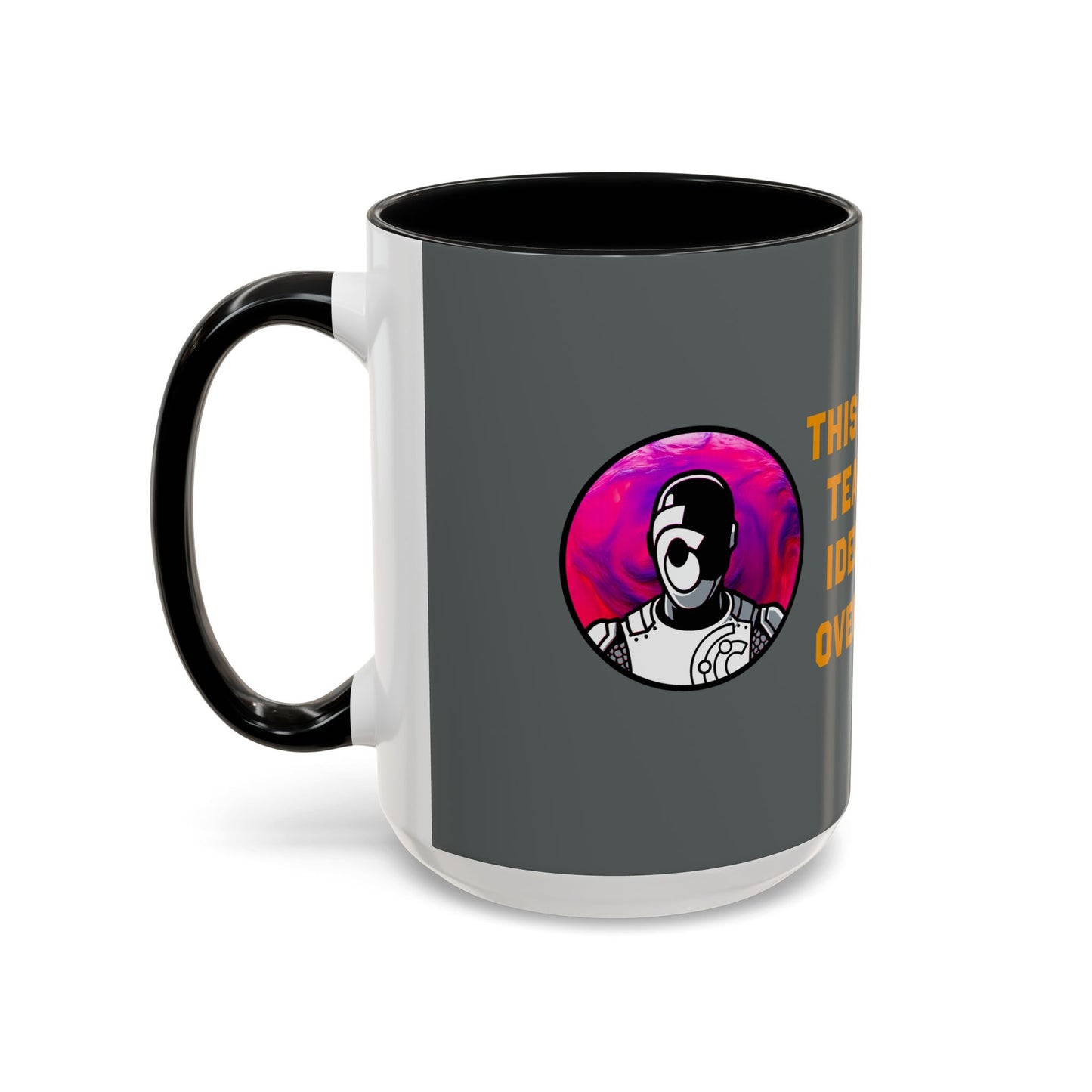 Teamwork Is Overrated Coffee Mug | Snarky Robot Humor Cup