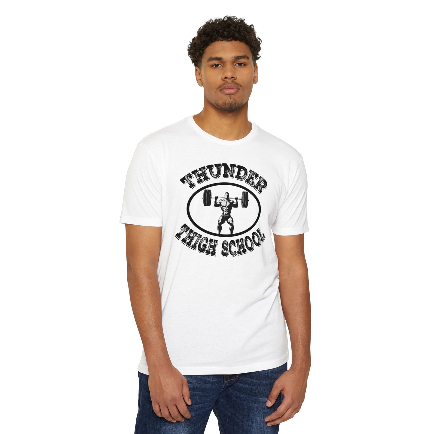 Thunder Thigh School Gym T-Shirt | Funny Workout Tee | Soft 60/40 Cotton Blend | Unisex Fitness Graphic Shirt