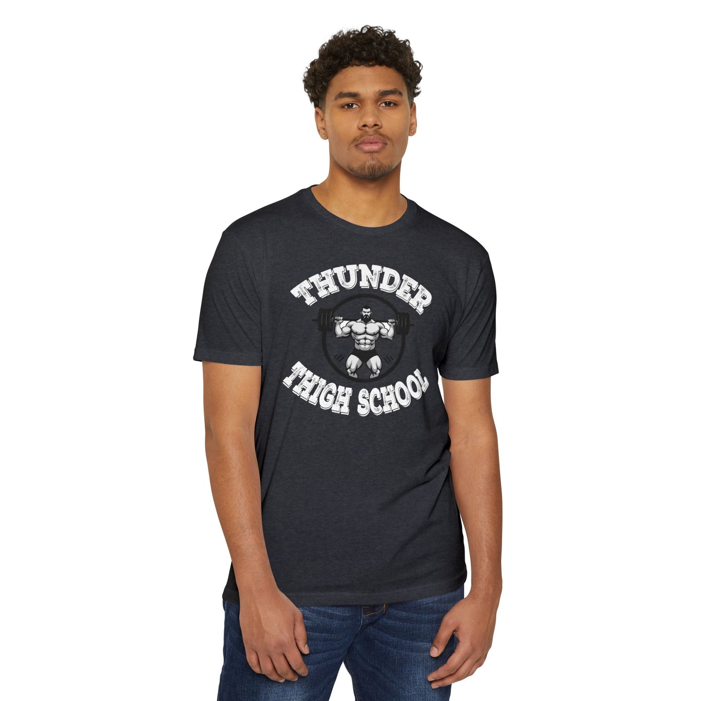 Thunder Thigh School Gym T-Shirt | Funny Workout Tee | Soft 60/40 Cotton Blend | Unisex Fitness Graphic Shirt