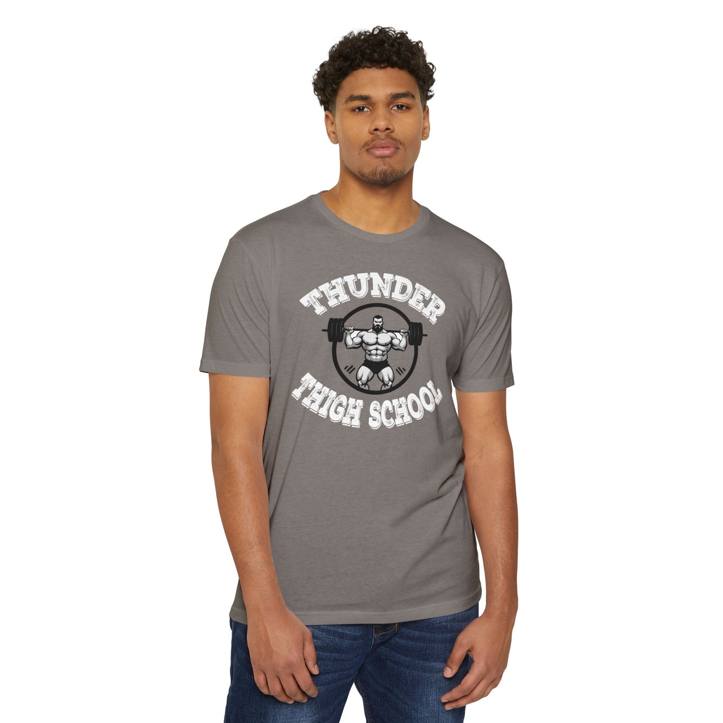 Thunder Thigh School Gym T-Shirt | Funny Workout Tee | Soft 60/40 Cotton Blend | Unisex Fitness Graphic Shirt