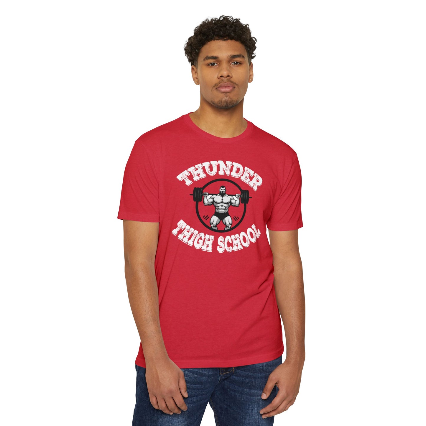 Thunder Thigh School Gym T-Shirt | Funny Workout Tee | Soft 60/40 Cotton Blend | Unisex Fitness Graphic Shirt