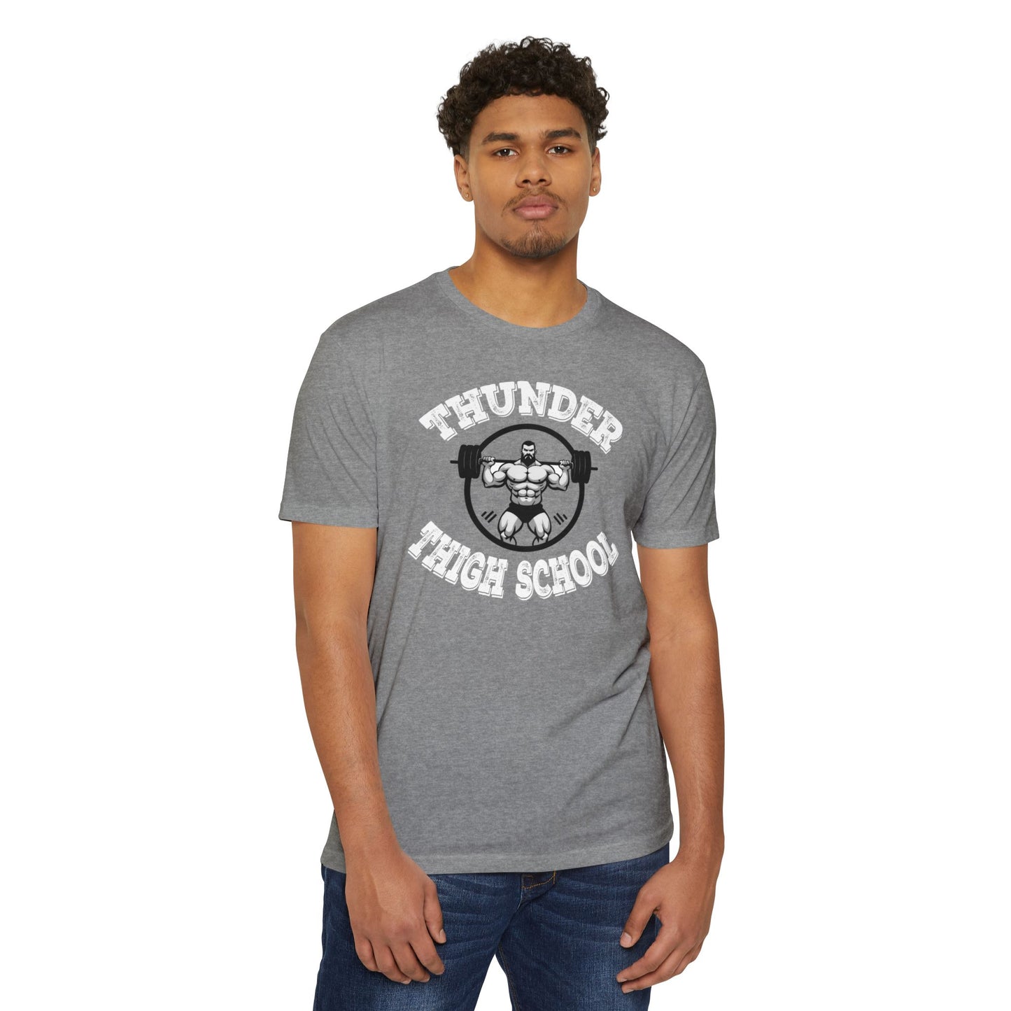 Thunder Thigh School Gym T-Shirt | Funny Workout Tee | Soft 60/40 Cotton Blend | Unisex Fitness Graphic Shirt