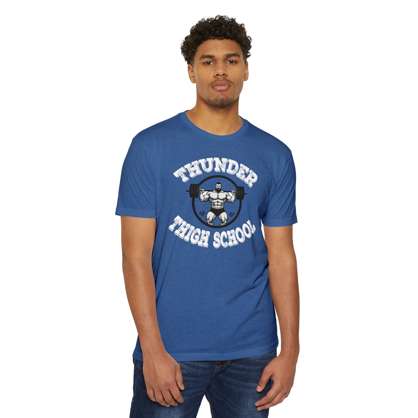 Thunder Thigh School Gym T-Shirt | Funny Workout Tee | Soft 60/40 Cotton Blend | Unisex Fitness Graphic Shirt