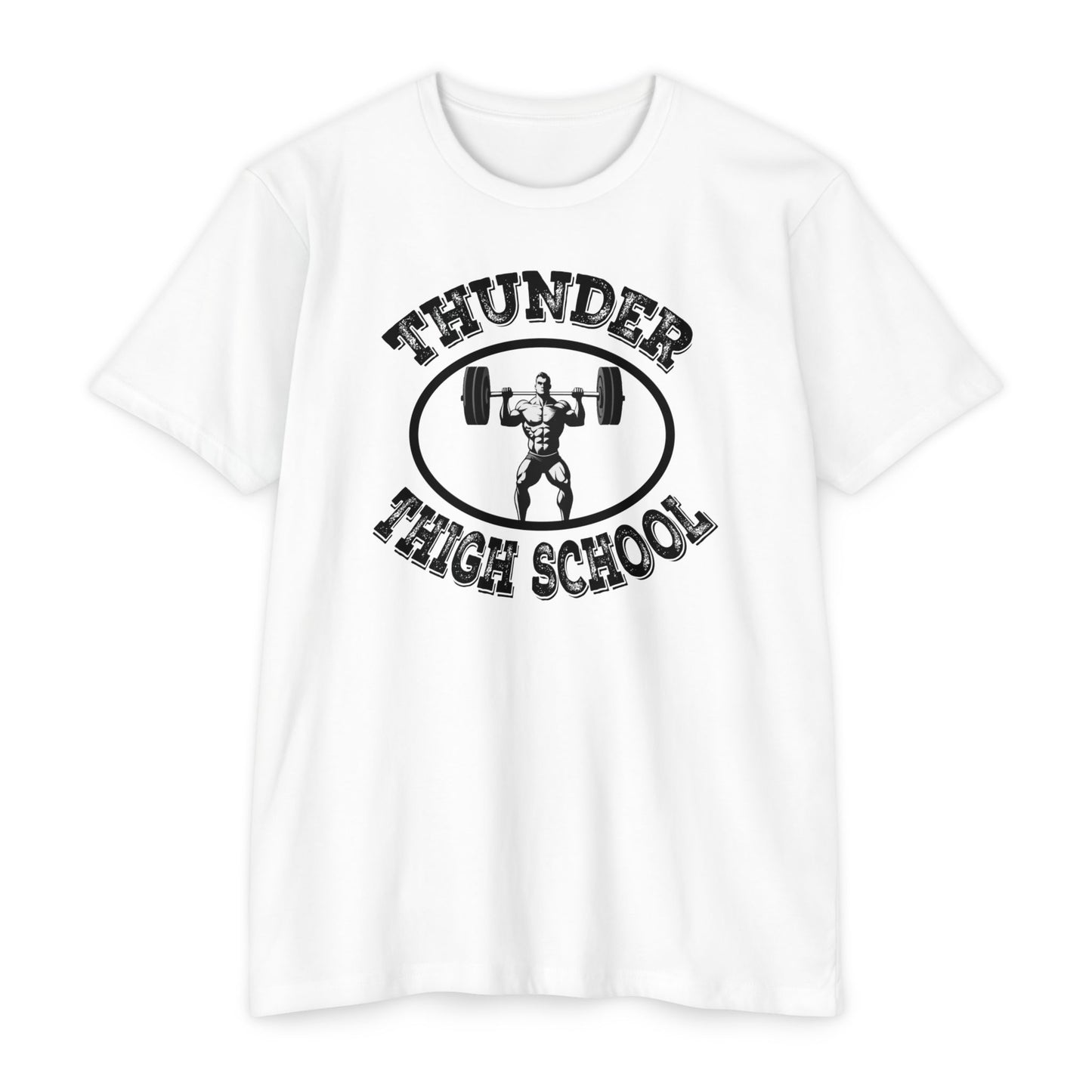 Thunder Thigh School Gym T-Shirt | Funny Workout Tee | Soft 60/40 Cotton Blend | Unisex Fitness Graphic Shirt