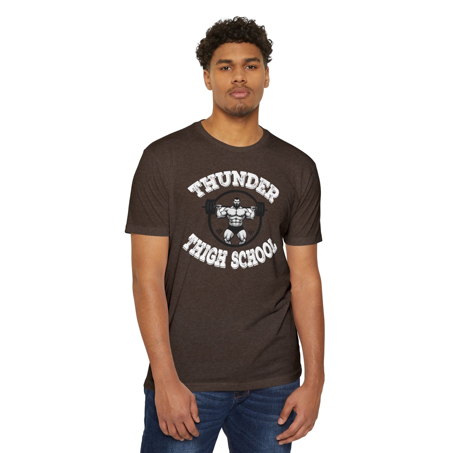 Thunder Thigh School Gym T-Shirt | Funny Workout Tee | Soft 60/40 Cotton Blend | Unisex Fitness Graphic Shirt