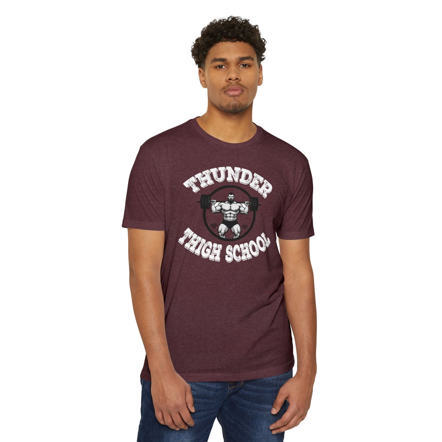 Thunder Thigh School Gym T-Shirt | Funny Workout Tee | Soft 60/40 Cotton Blend | Unisex Fitness Graphic Shirt
