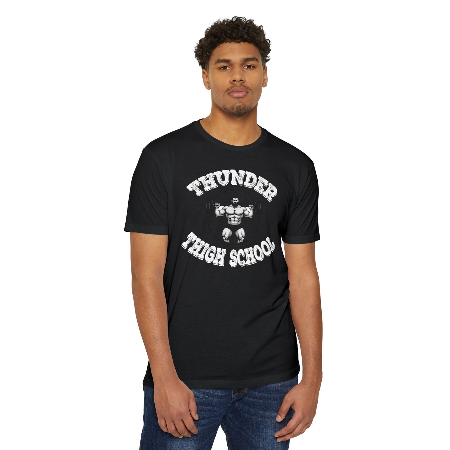 Thunder Thigh School Gym T-Shirt | Funny Workout Tee | Soft 60/40 Cotton Blend | Unisex Fitness Graphic Shirt