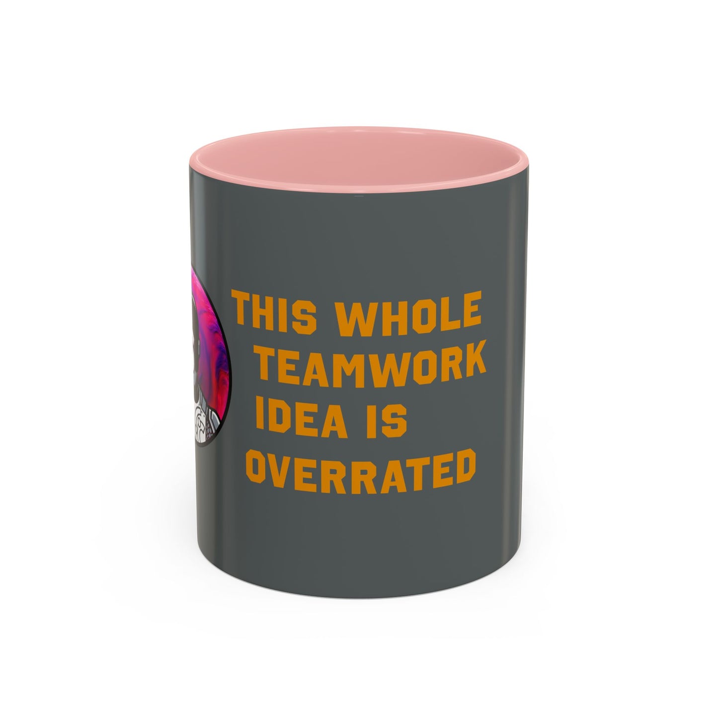 Teamwork Is Overrated Coffee Mug | Snarky Robot Humor Cup