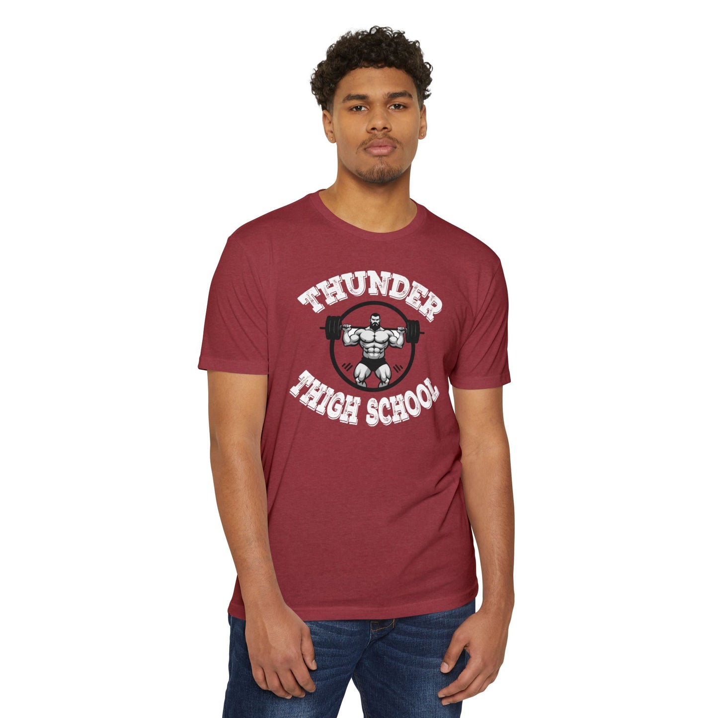 Thunder Thigh School Gym T-Shirt | Funny Workout Tee | Soft 60/40 Cotton Blend | Unisex Fitness Graphic Shirt