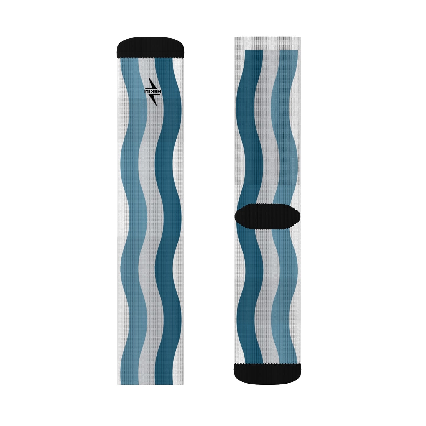 Hekili Thunder Wave Sublimation Socks | Beach and Ocean Inspired, Comfortable Unisex Polyester Blend, All-Over Print Socks, Gift for Ocean
